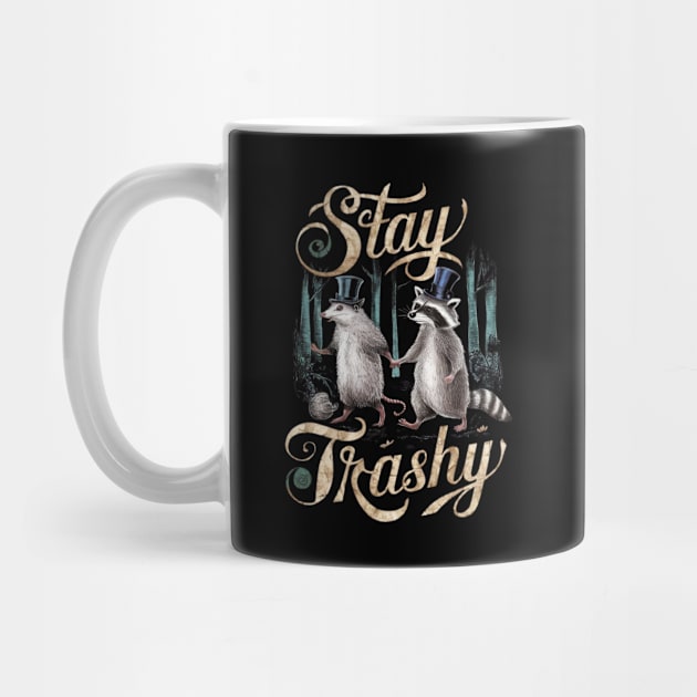 Vintage Stay Trashy Funny Possum And Raccoon Lovers by Lovelydesignstore